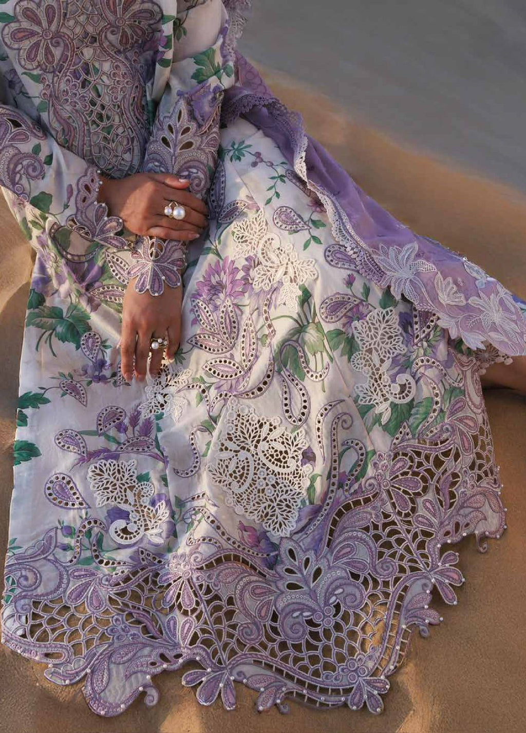 3pcs Nureh Chickenkari lawn Aiza Khan