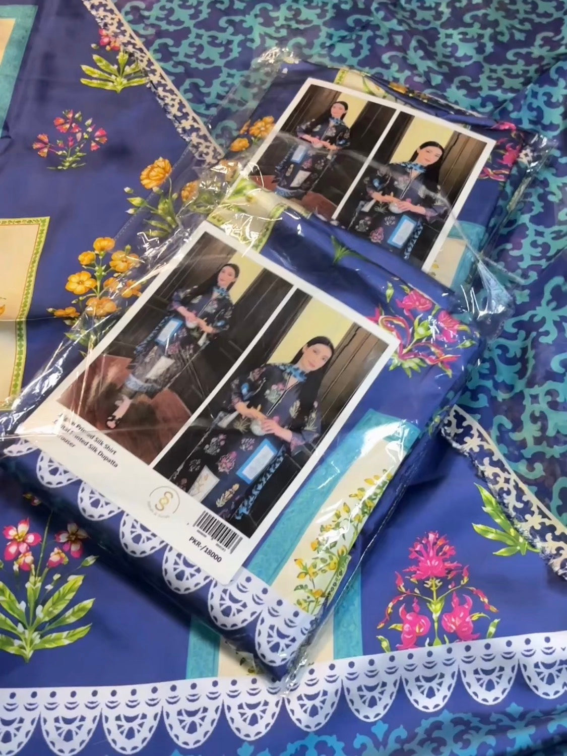 3pcs Royal Blue Sidra and Sara Silk
