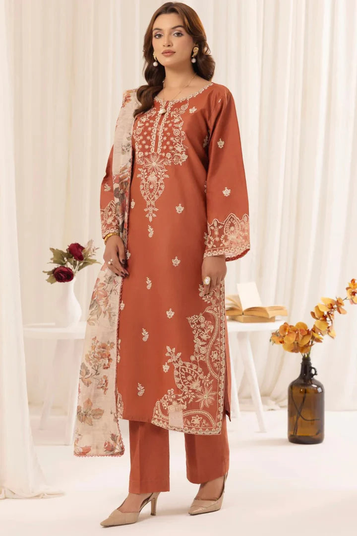 3pcs Mohagni Orange Emb lawn