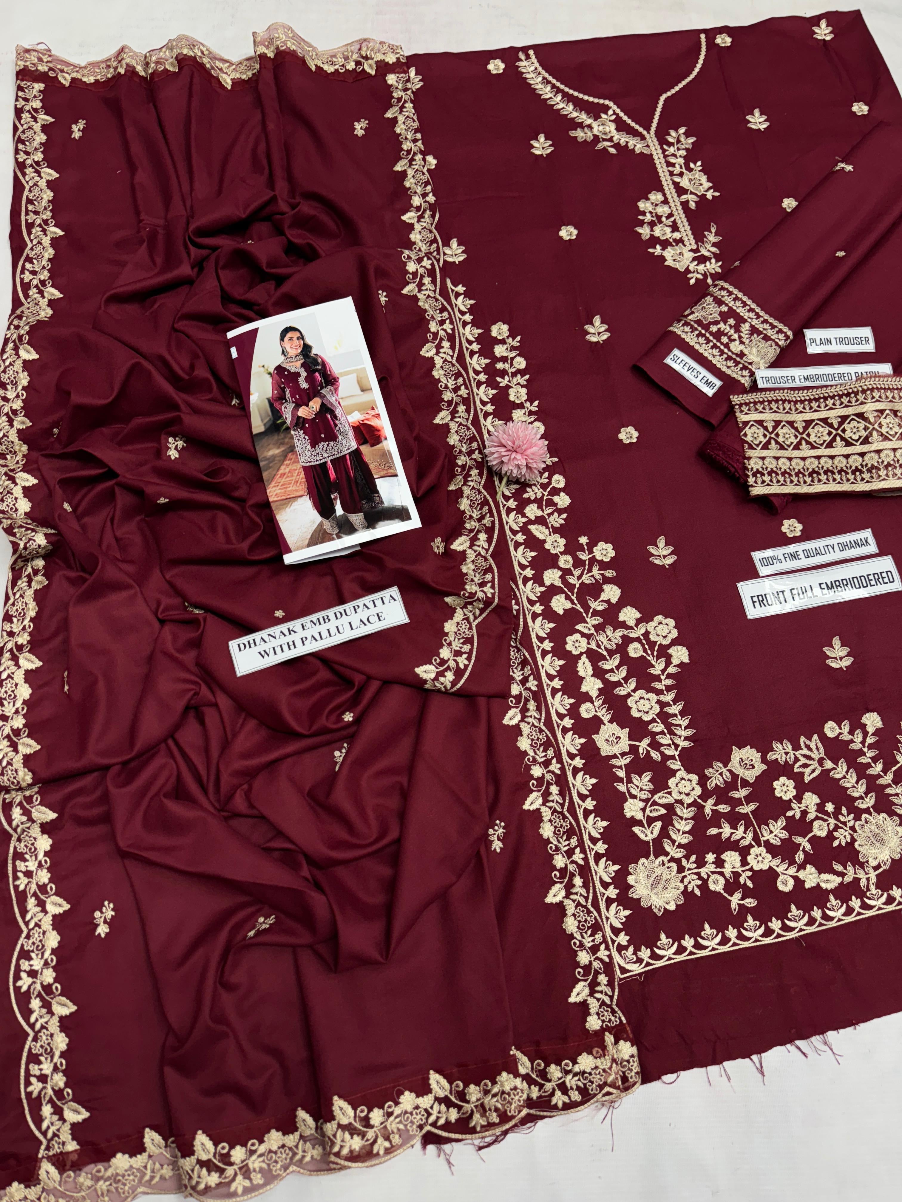 3pcs Embroidery Azure Dhanak