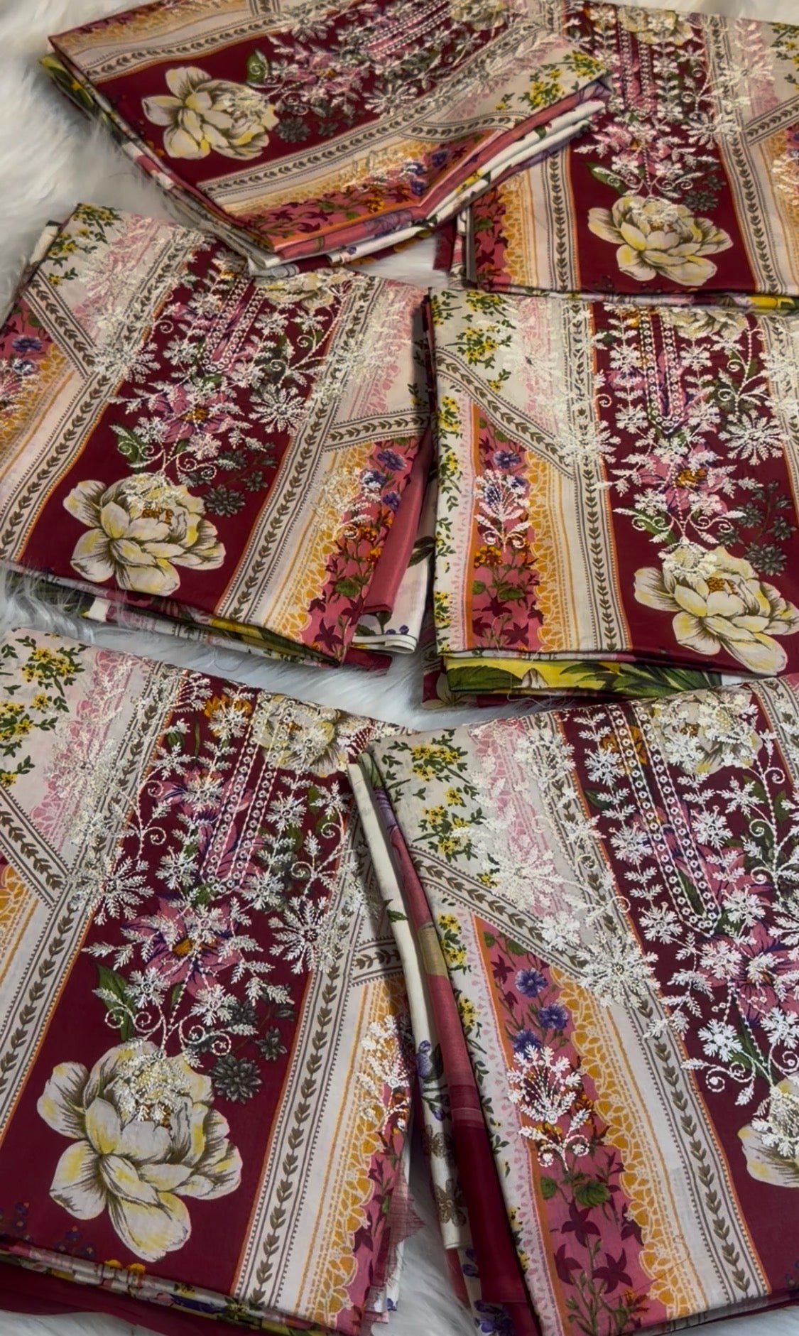 3pcs Maria B Emb lawn A-01