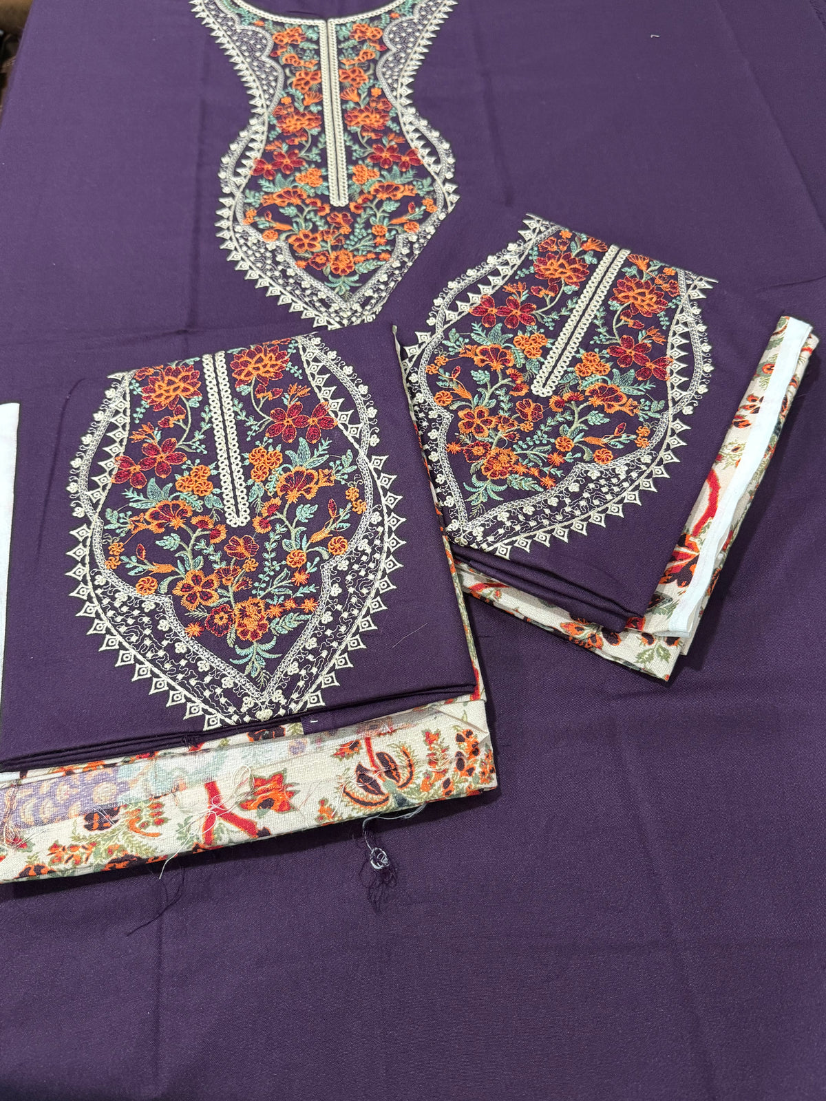 2pcs Dhanak Aneelas With Print Trouser