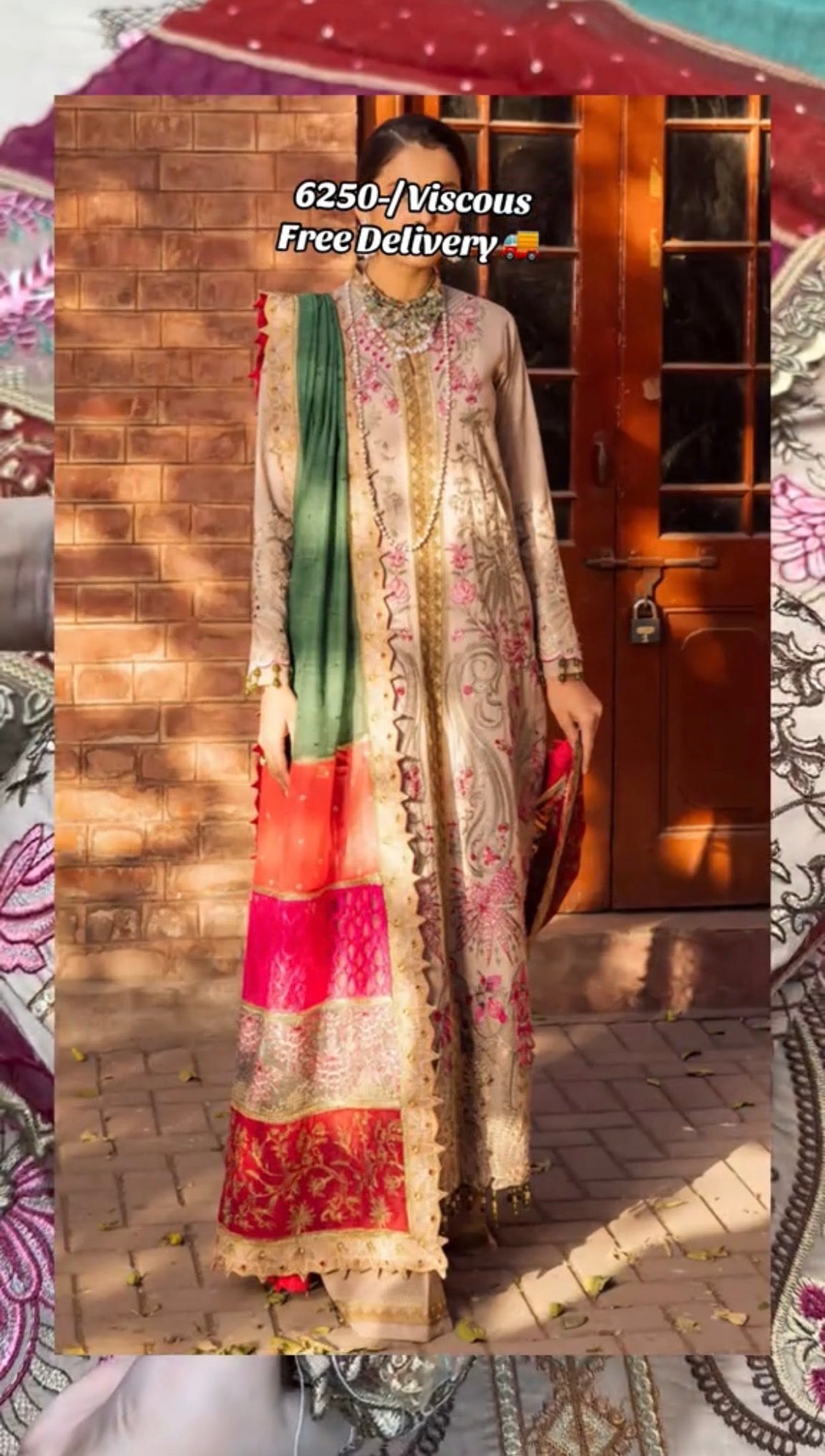 3pcs Viscous Sana Safinaz Multi Embroidered