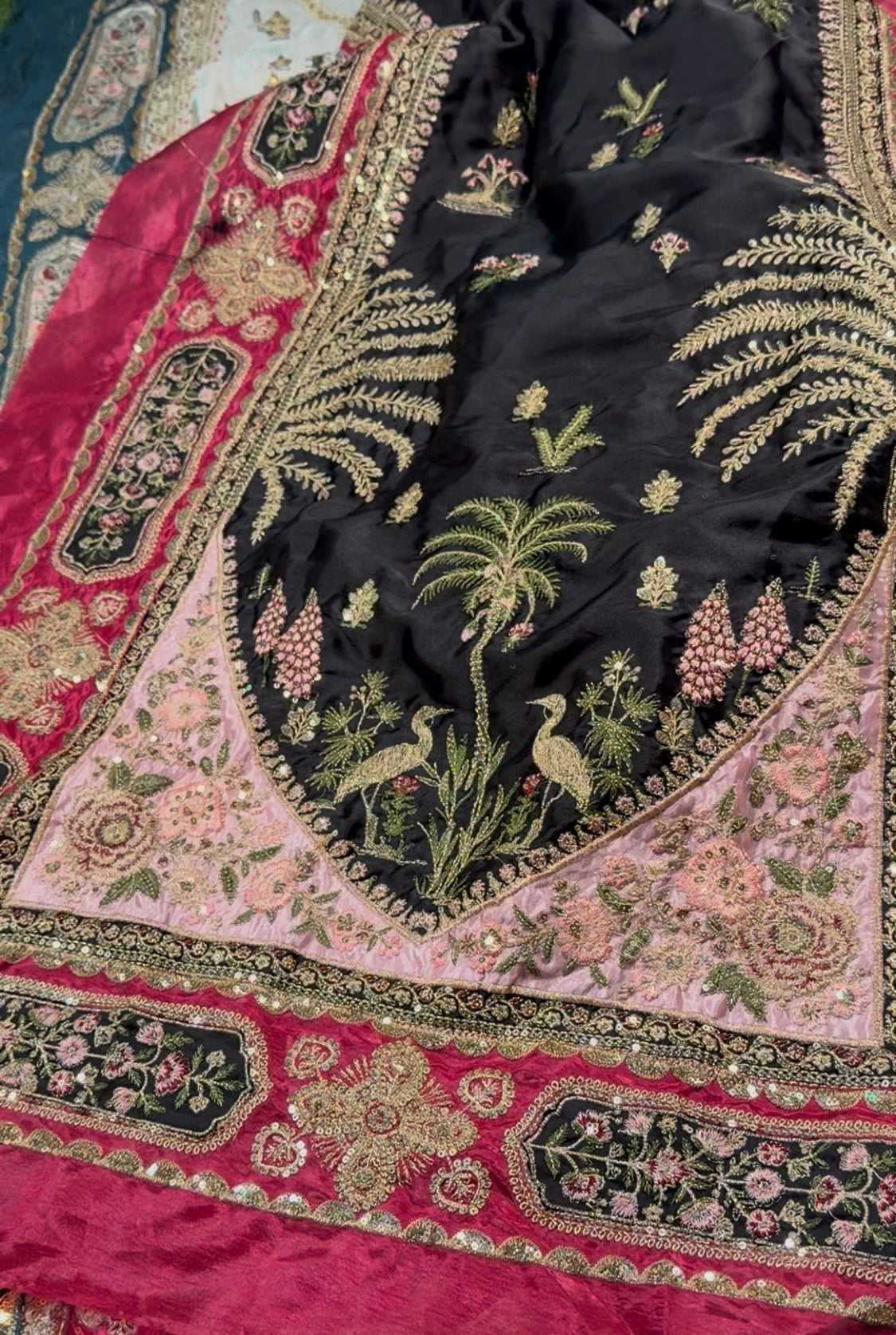 2pcs Ethnic Black Pink Hot Selling Silk