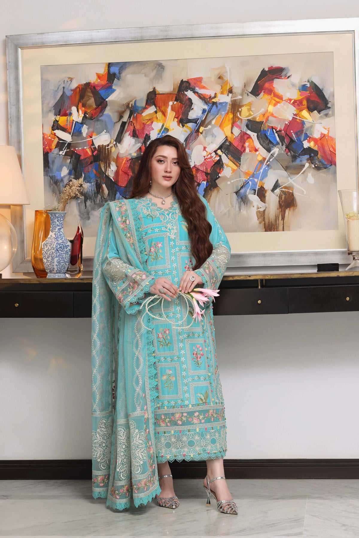 3pcs Aneelas Sky Embroidered Box Style