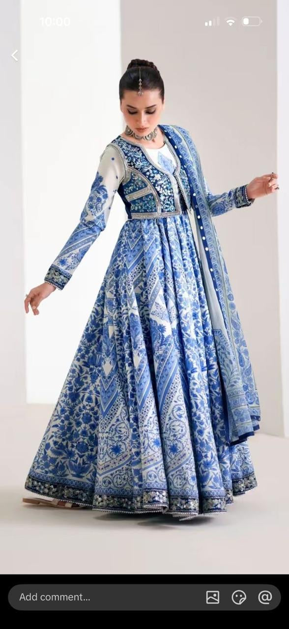3pcs Binilyas Jacket Emb frock lawn