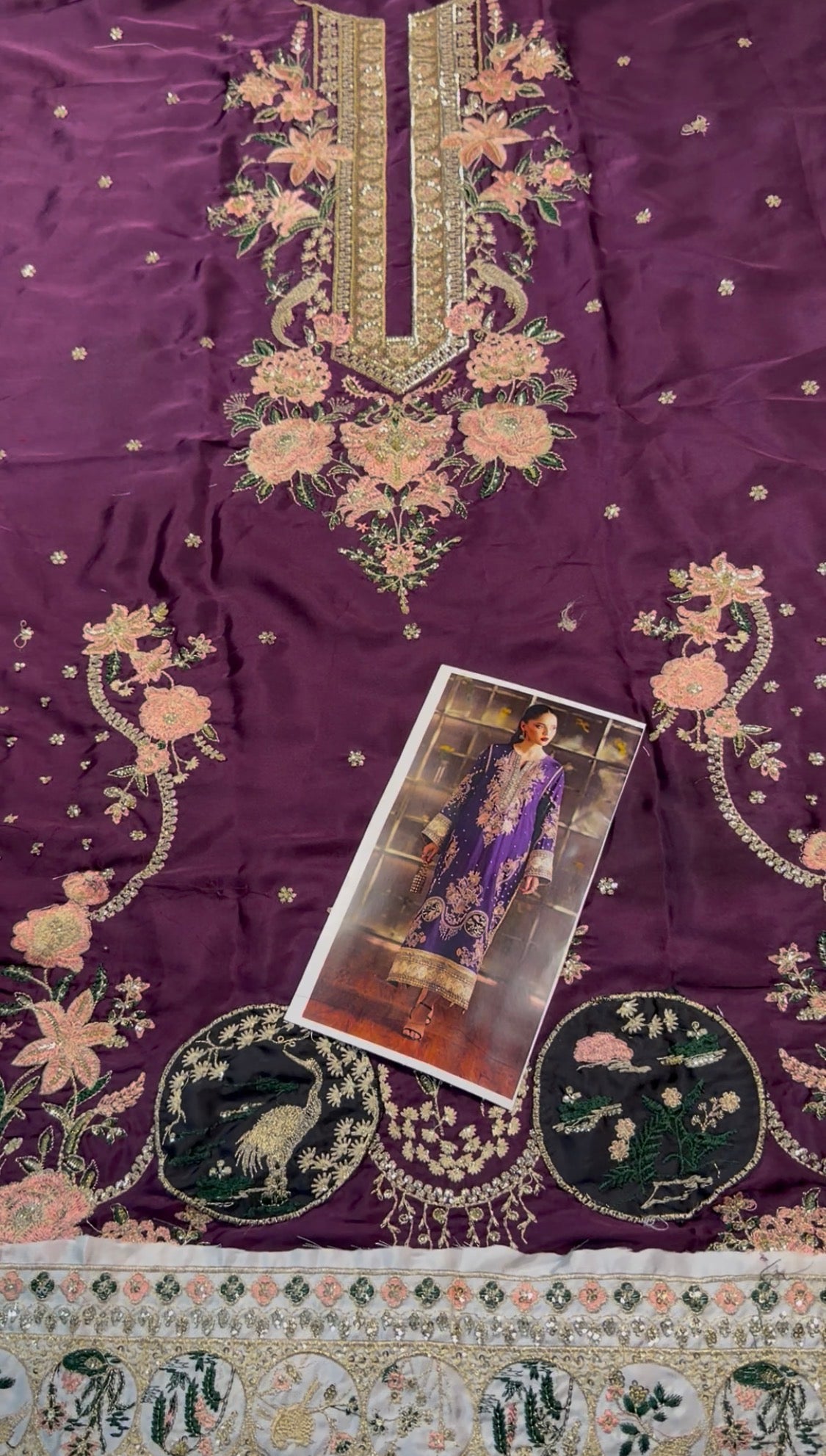 2pcs Silk Purple Black Ethnic Kaftan