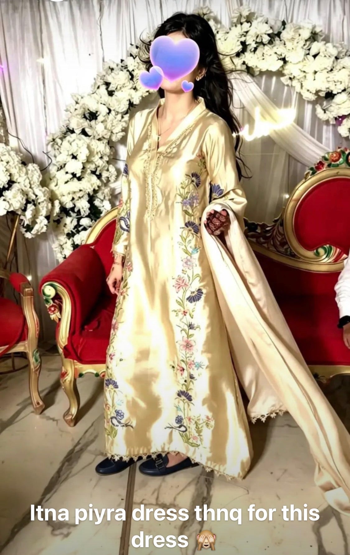 2pcs Rose Gold Emb Long kaftan