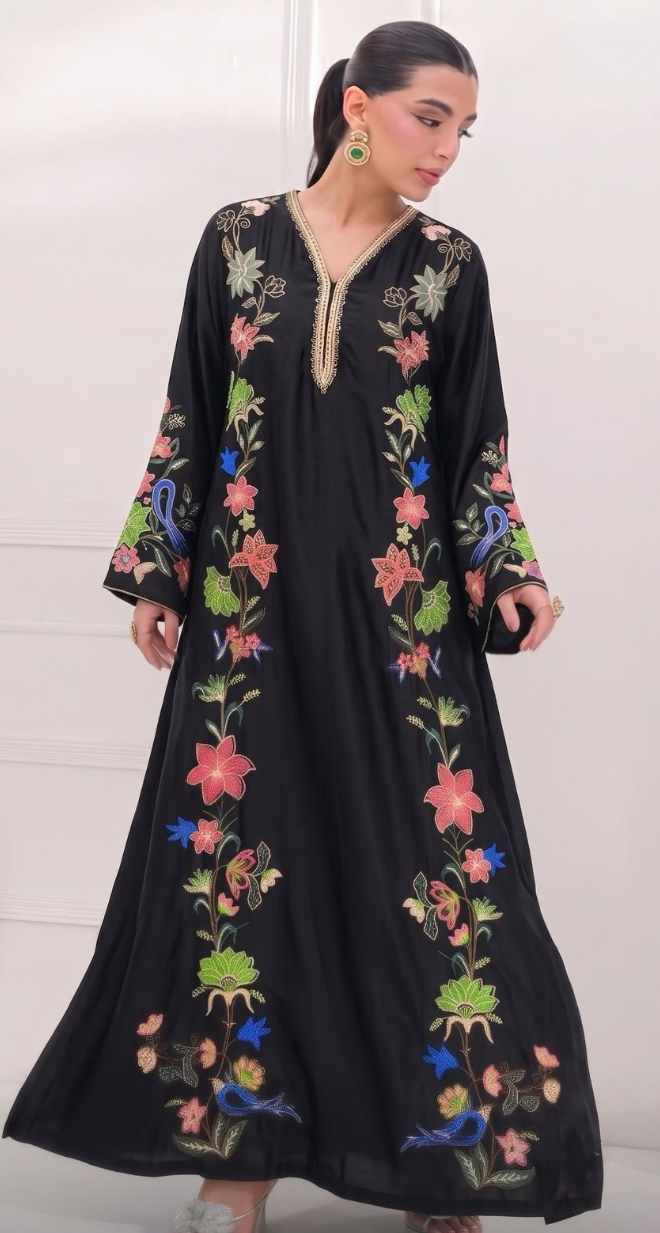 2pcs Aurelle Black Multi Silk