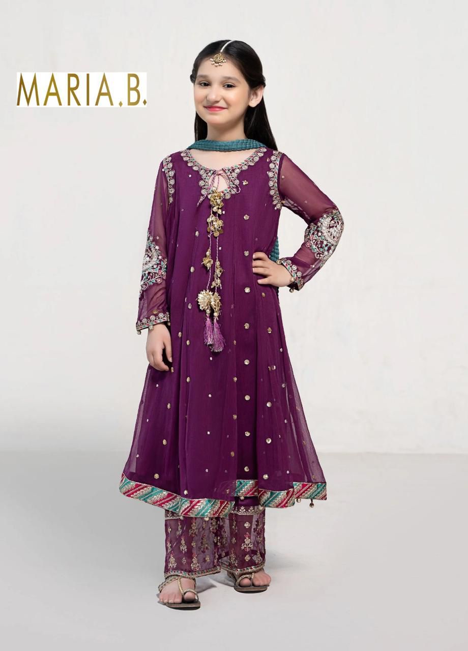 2pcs Maria B kids purple lawn
