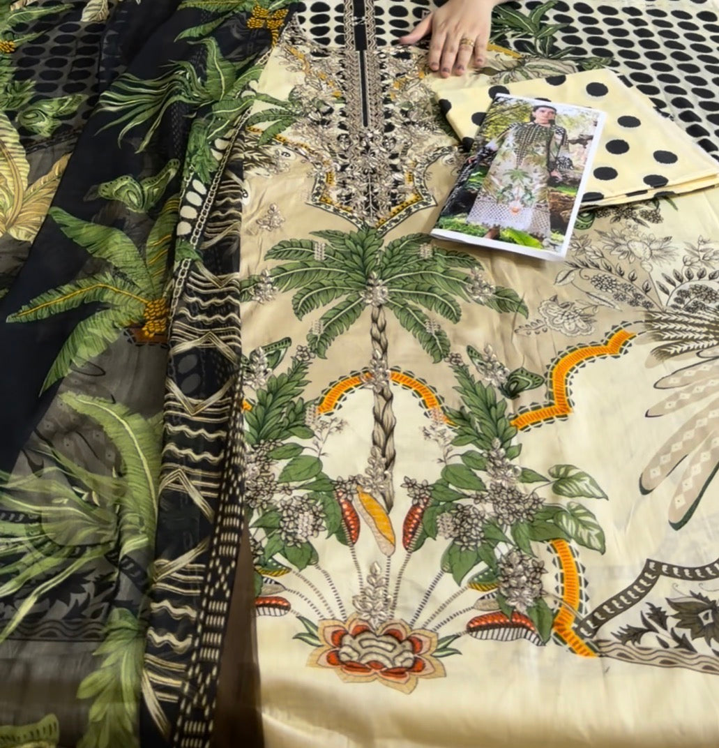 3pcs Maria B Jangle Print lawn