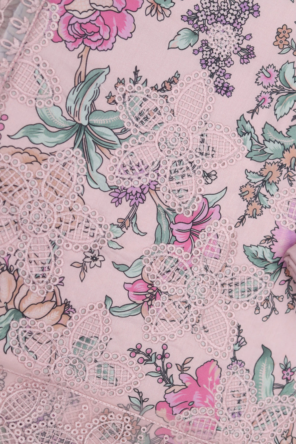 3pcs Cute Pink Emb lawn