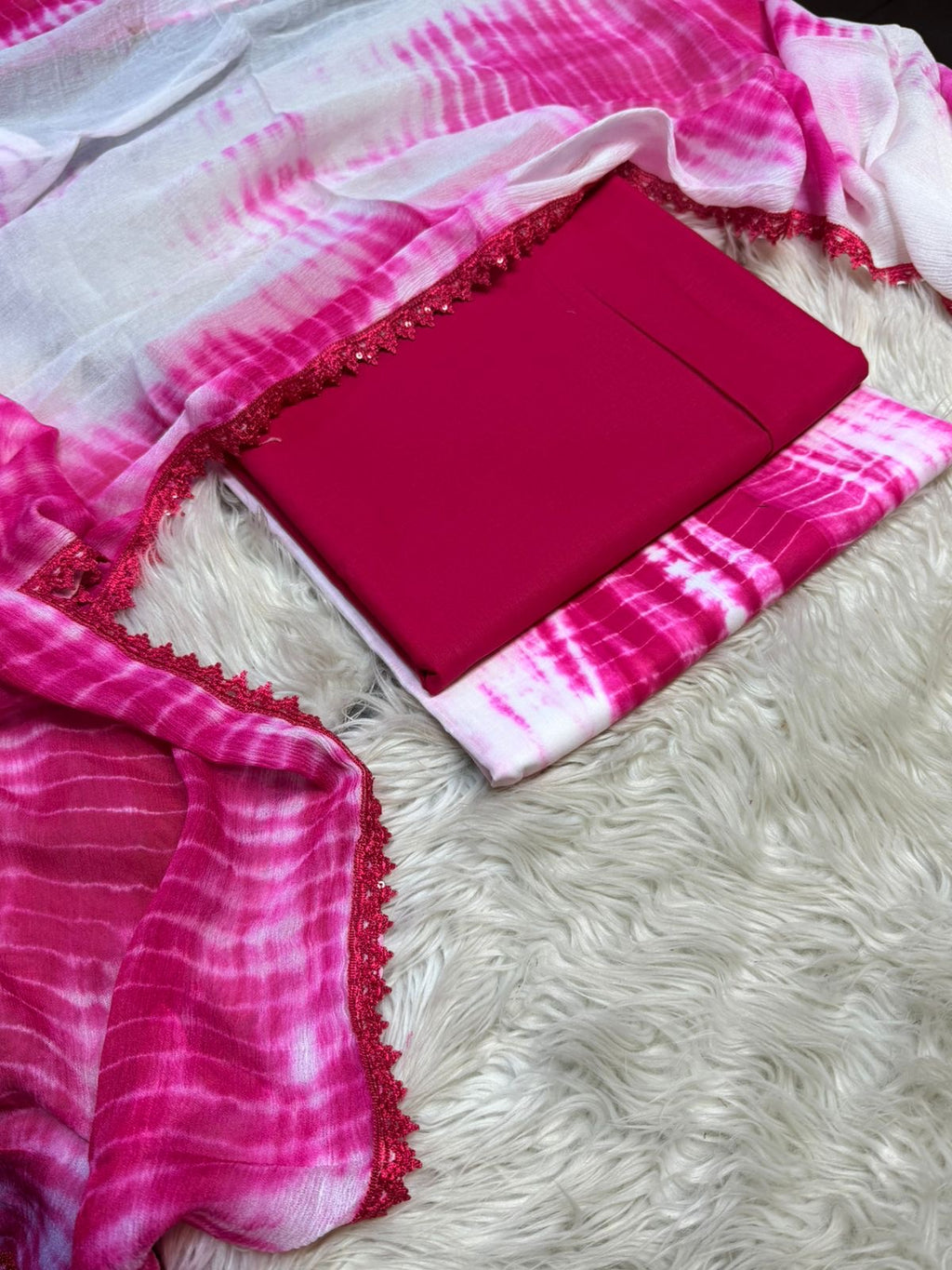 3pcs Amna Tiktok Viral Pink lawn
