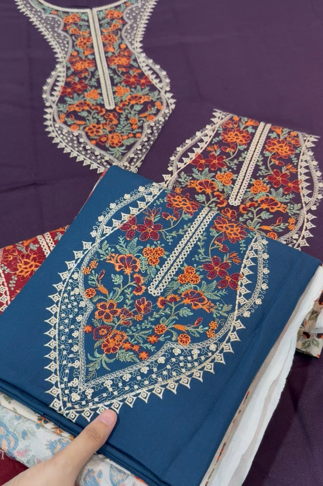 2pcs Dhanak Aneelas With Print Trouser