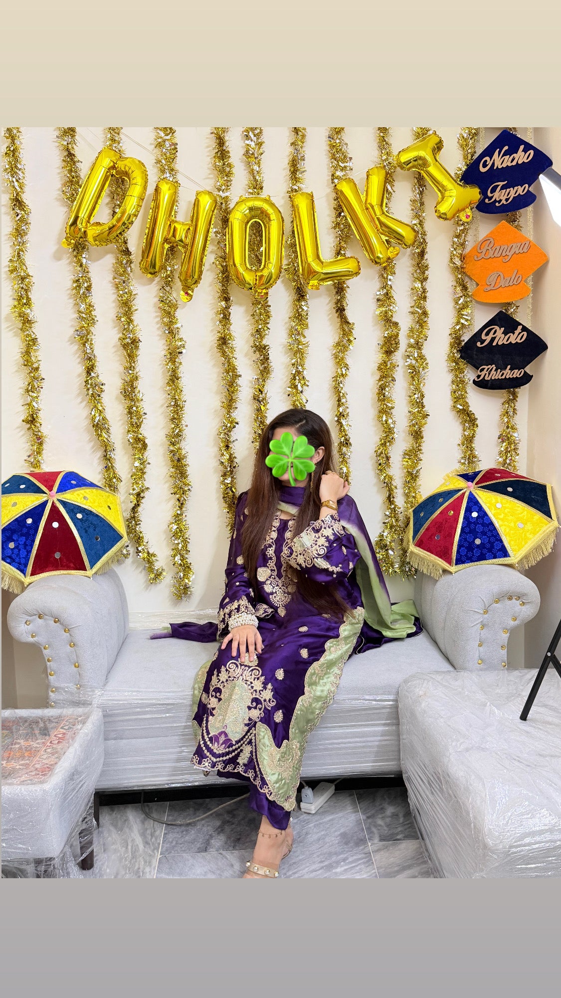 3pcs Purple Pistachio Silk Ethnic Viral Article