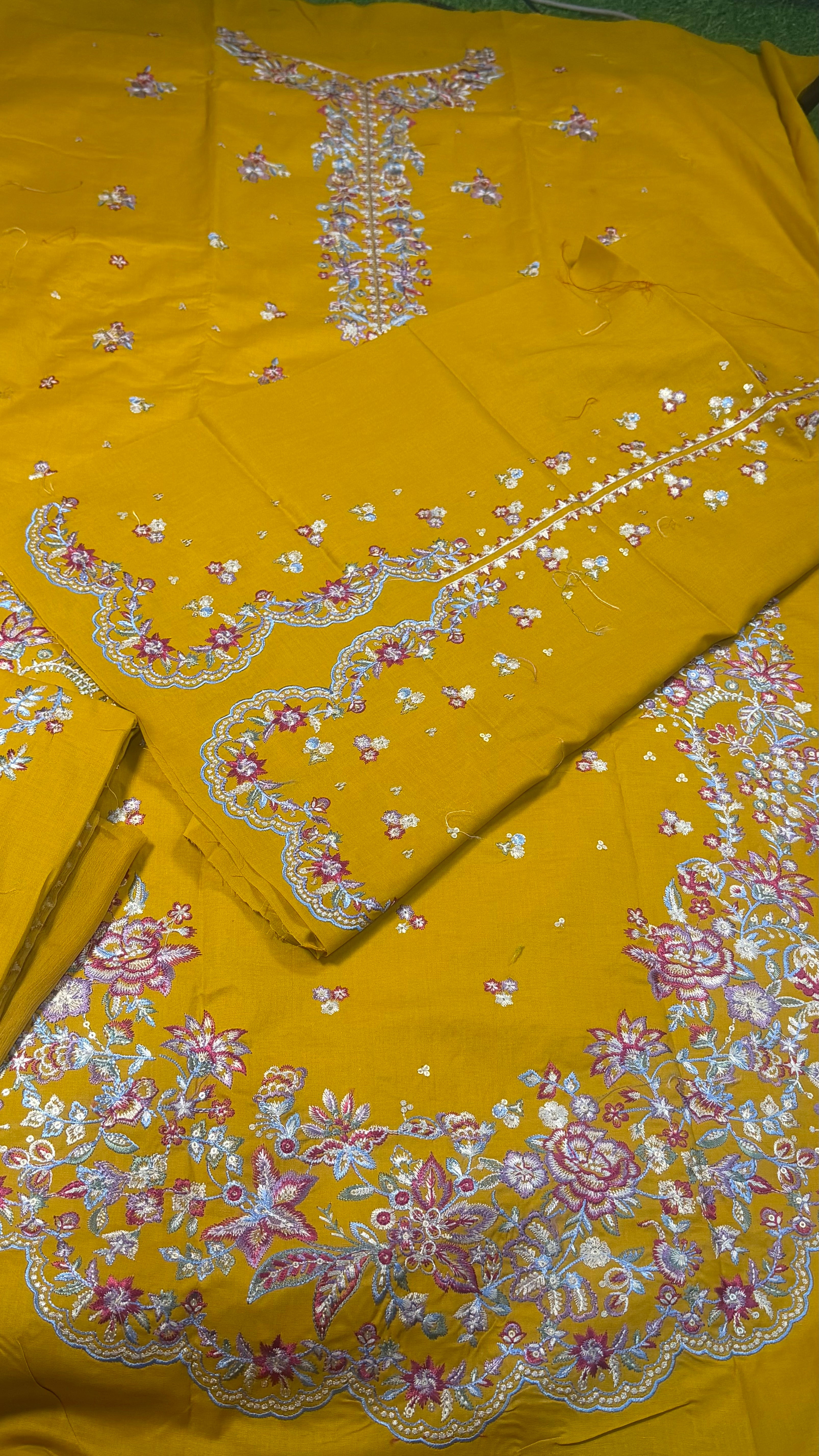 3pcs Batik Mustard lawn