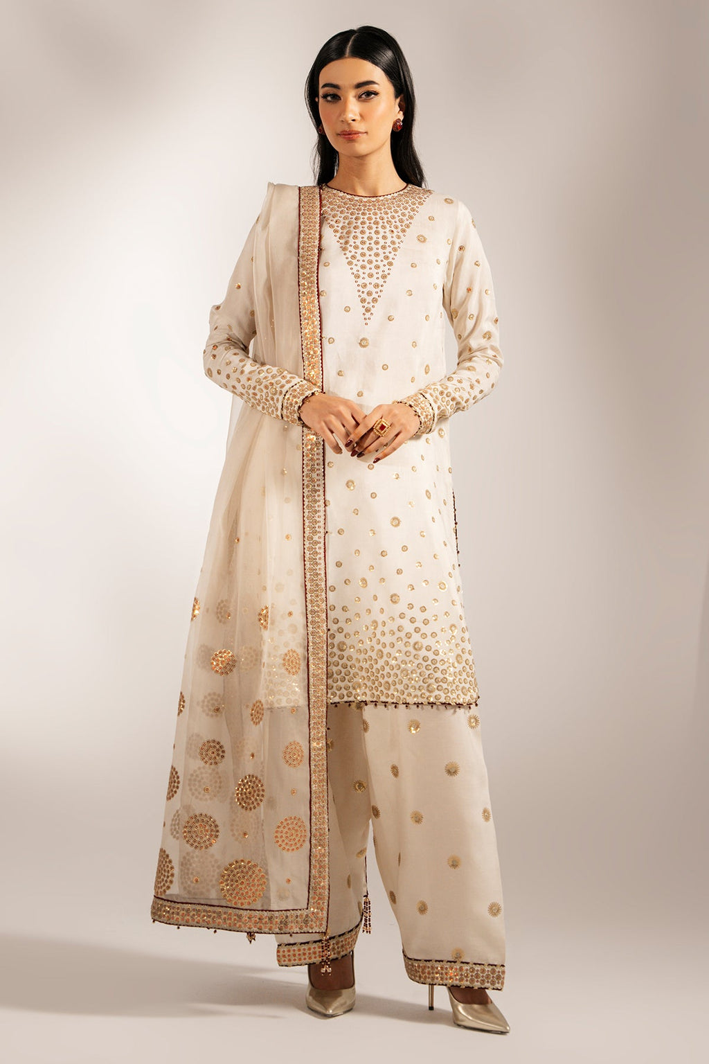 3pcs Jazmin Offwhite Silk Sequence