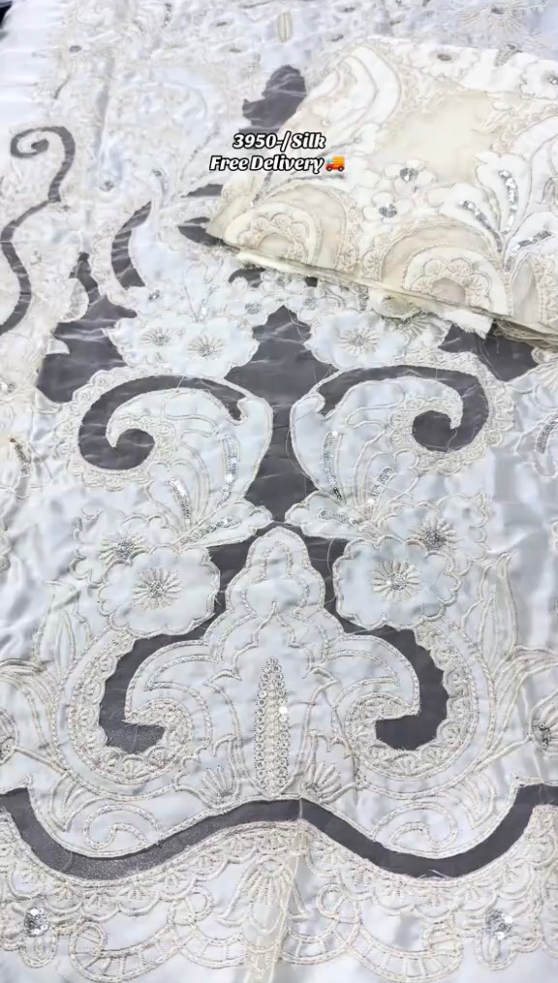 2pcs Silk Offwhite Iqbal Hussain Laser