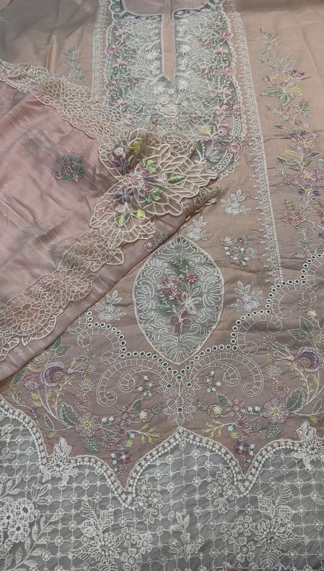 3pcs Aneelas Tea Pink Emb lawn