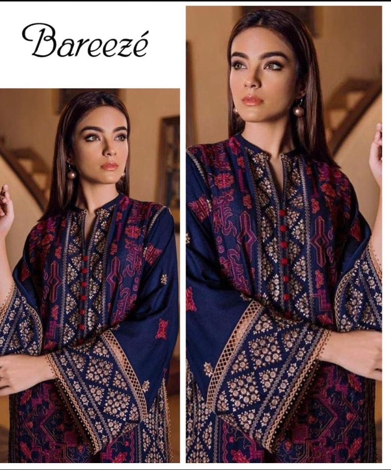 2pcs breeze lawn embroidered