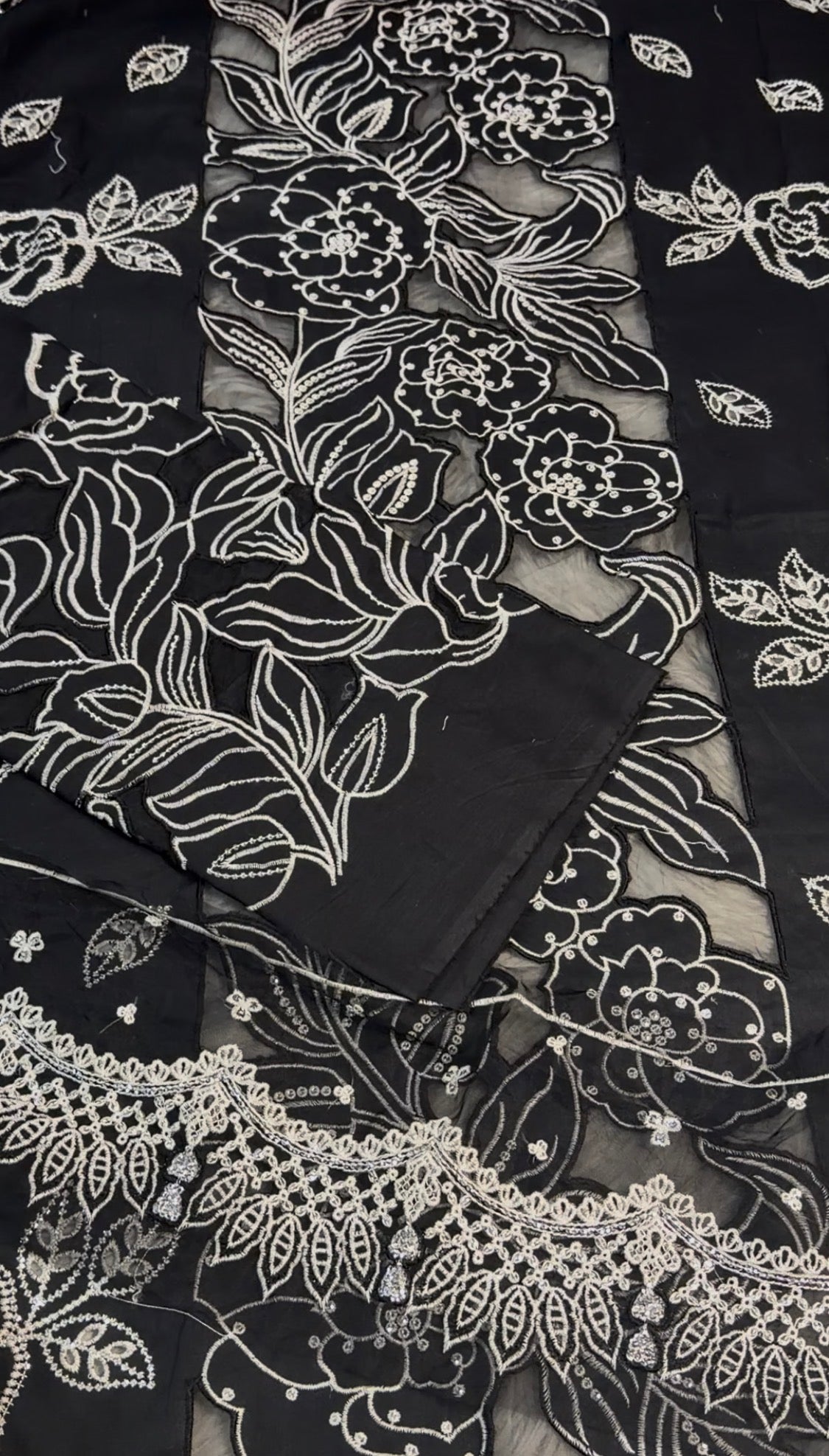 2pcs Maria B Cutwork Black Emb lawn