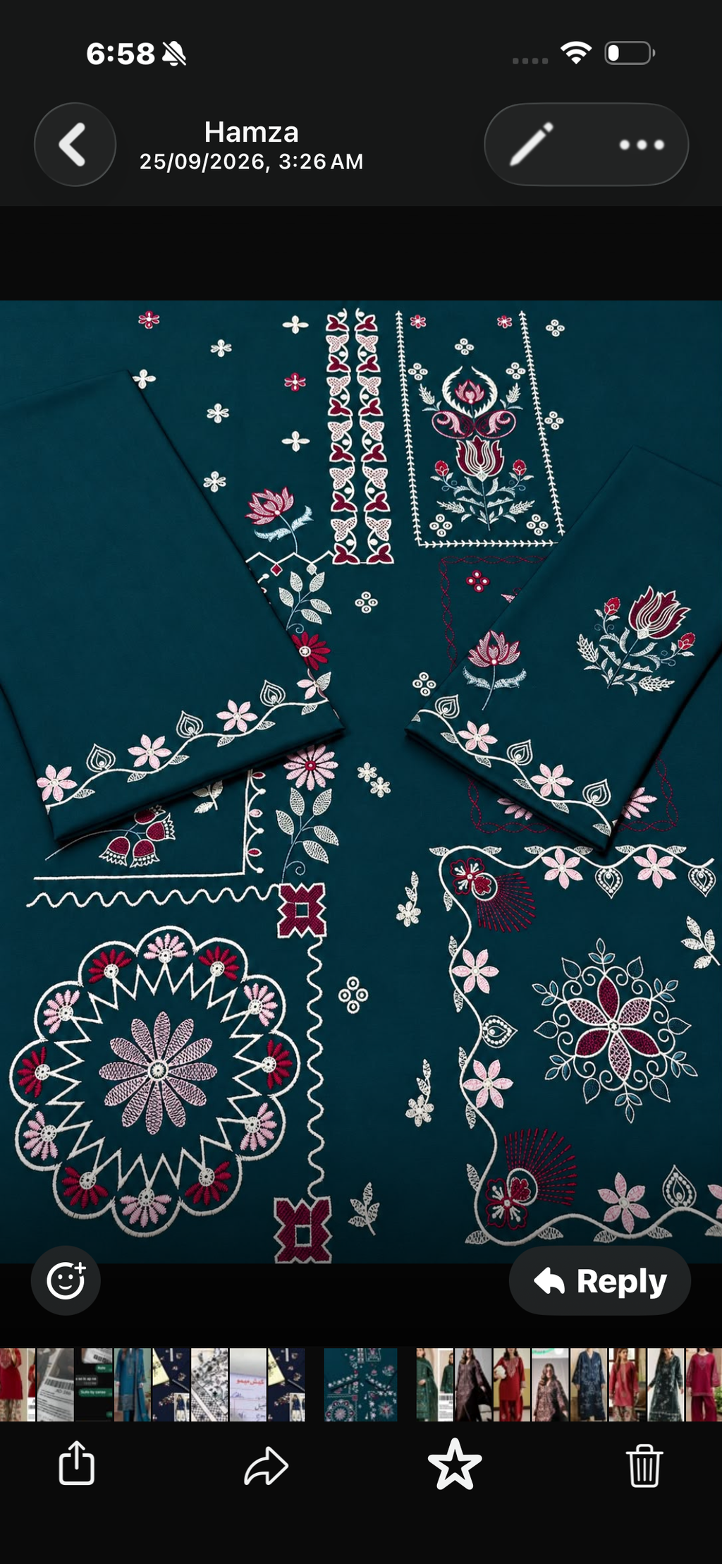 2pcs Zinc Ethnic Embroidered Dhanak