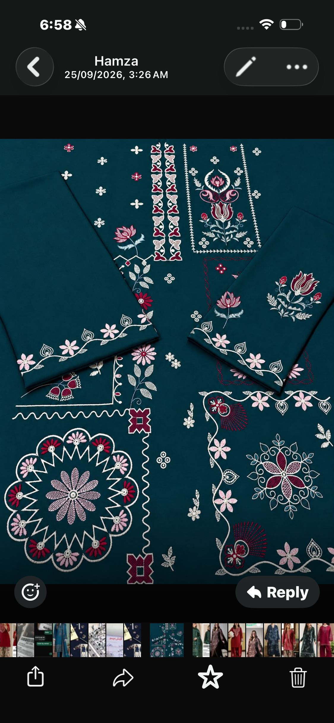 2pcs Zinc Ethnic Embroidered Dhanak