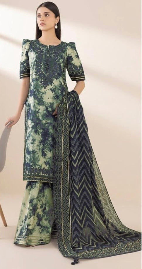 3pcs Sapphire Tie Die lawn