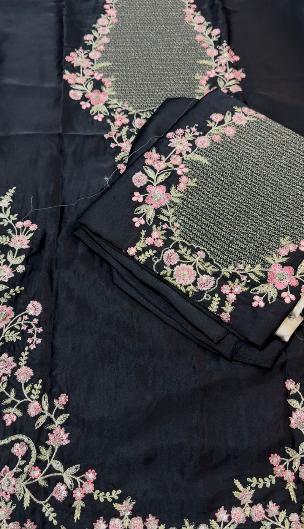 2pcs Black Silk Maya Ali Ethnic with print Trouser