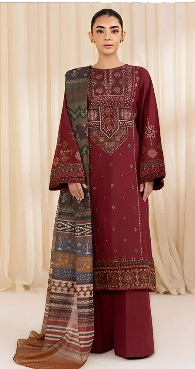 3pcs Sapphire Merhoon lawn