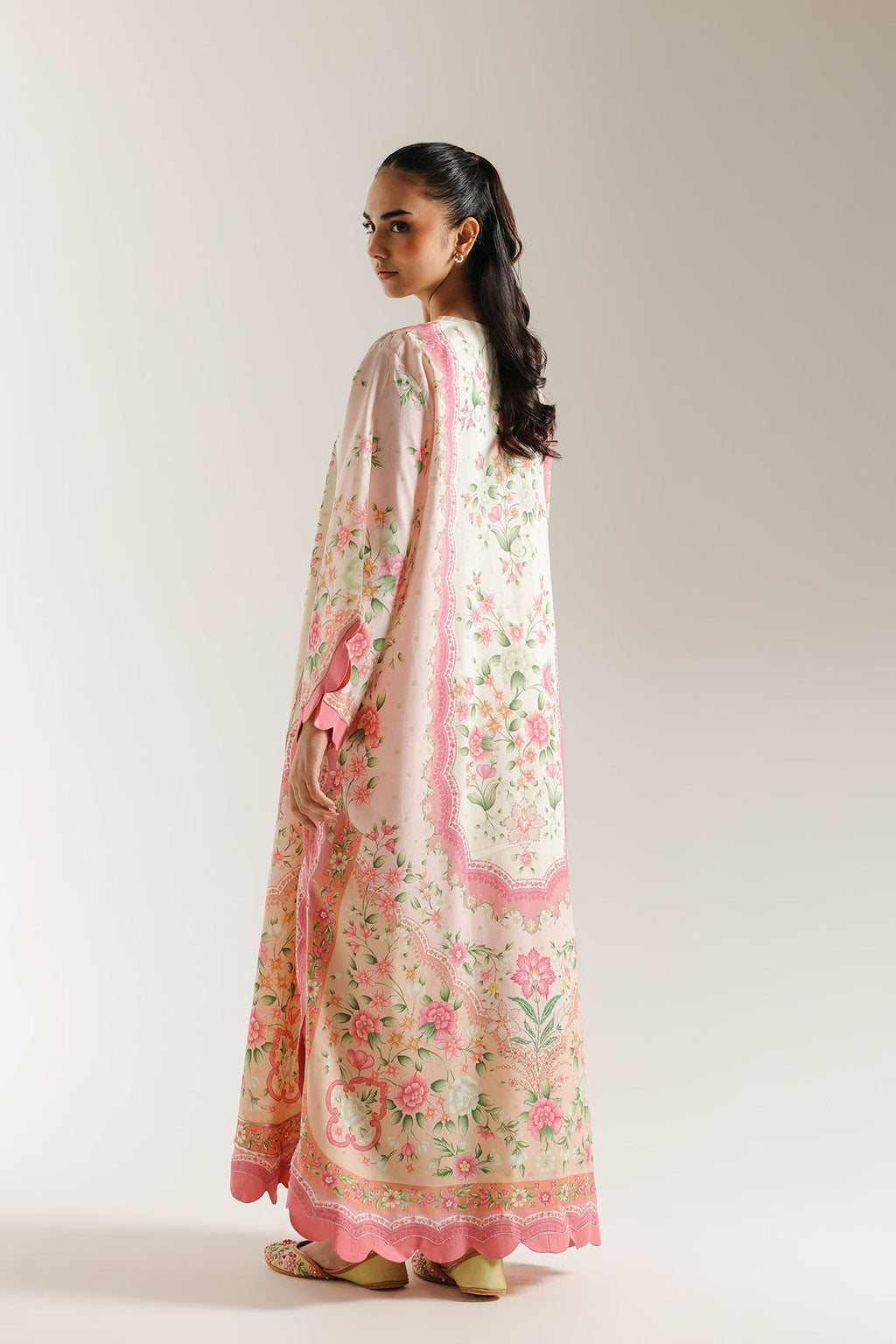 2pcs Ethnic Pink Printed silk