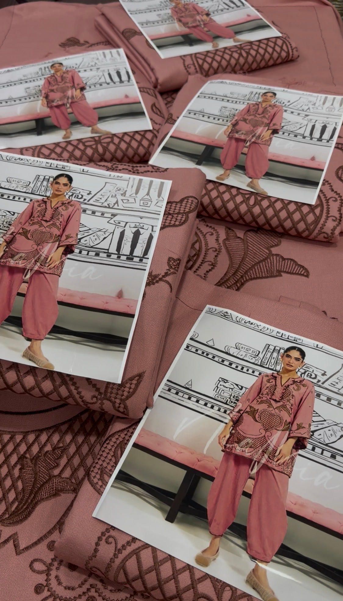 2pcs Nia Mia Teapink+Brown Dhanak