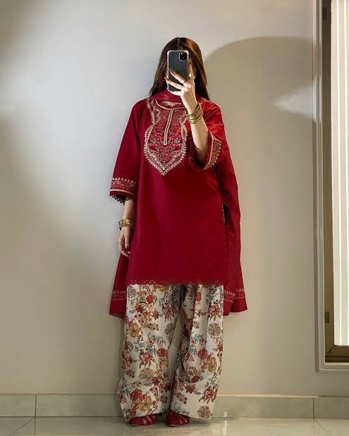2pcs Dhanak Aneelas With Print Trouser
