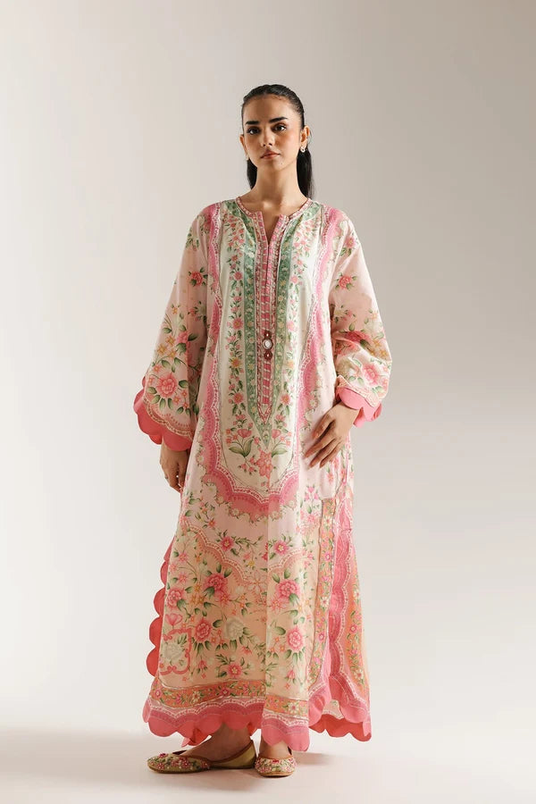 2pcs Ethnic Pink Printed silk
