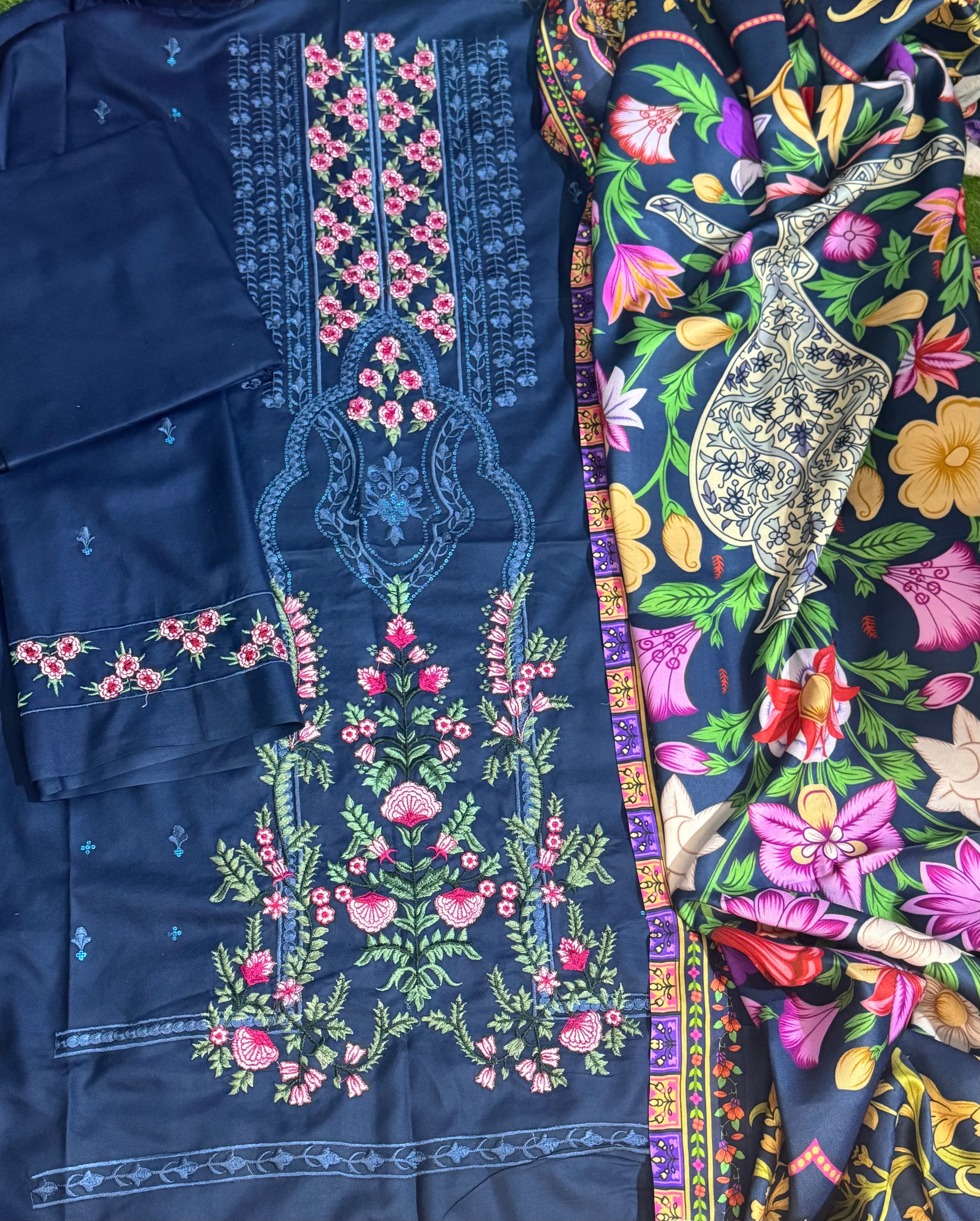 3pcs Maria.B dhanak blue multi