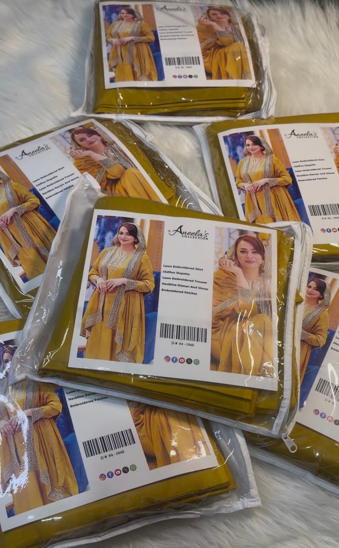 3pcs Aneelas Solid Mustard lawn