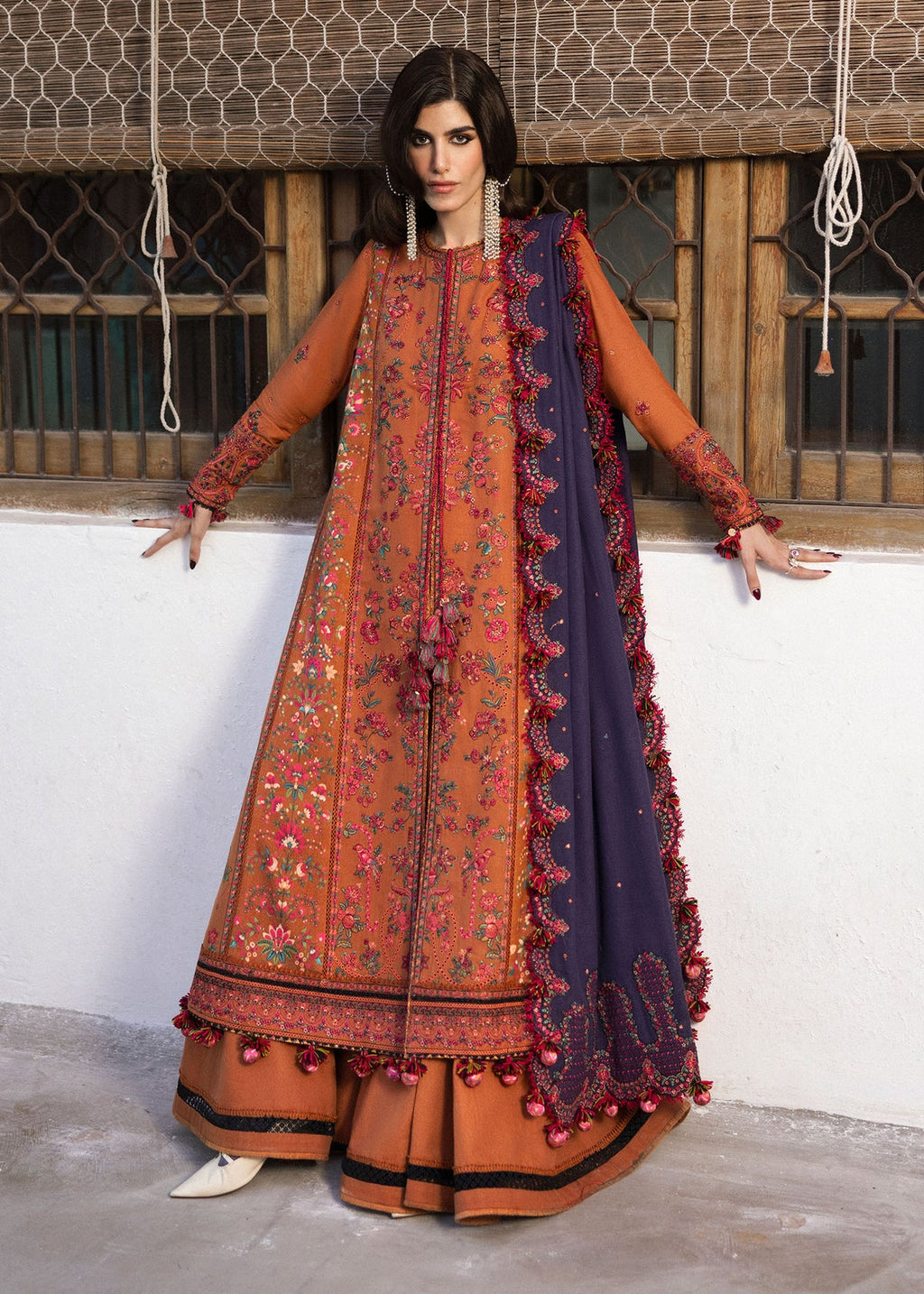 3pcs Dhanak Hussain Rehar Mustard Purple