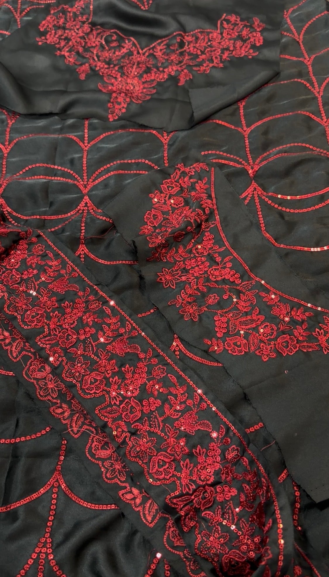 3pcs Silk Spider Viral Saree Embroidered