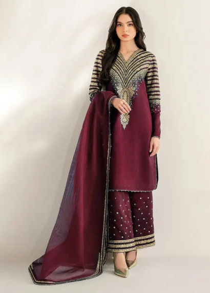 3pcs Jazmin Silk mehroon