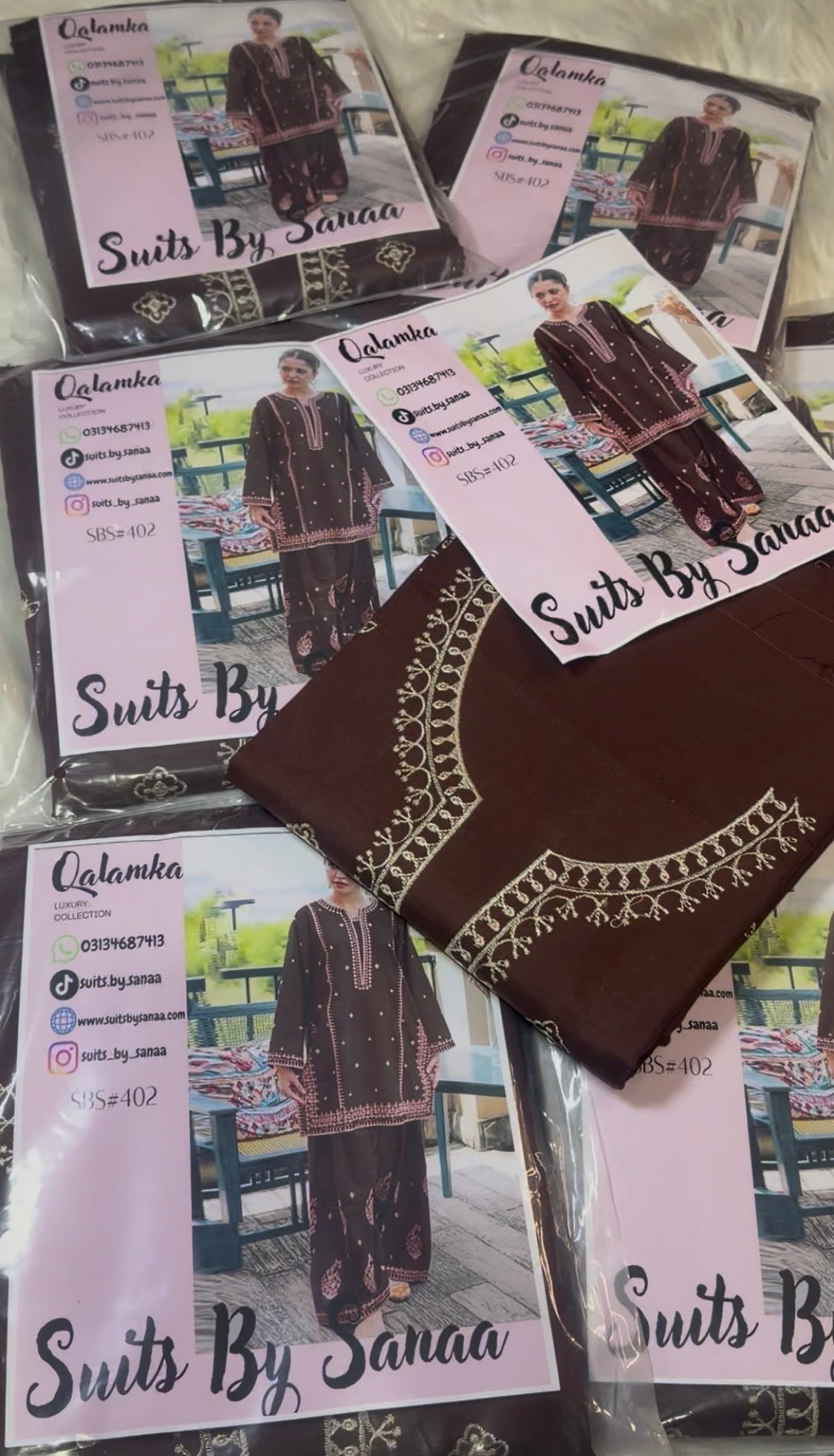 2pcs Batik Dark Brown lawn