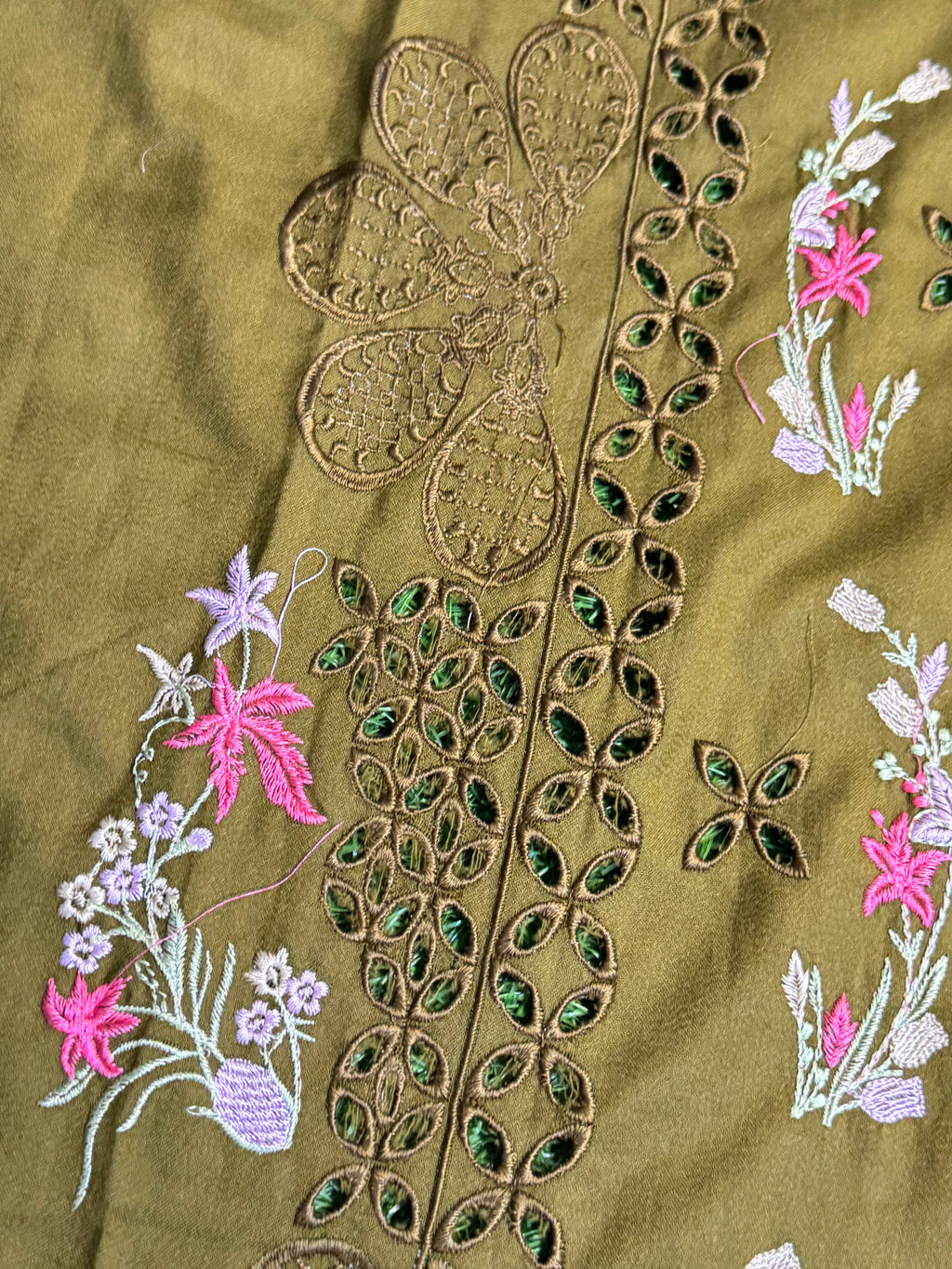 2pcs Chickenkari Dhanak Embroidered