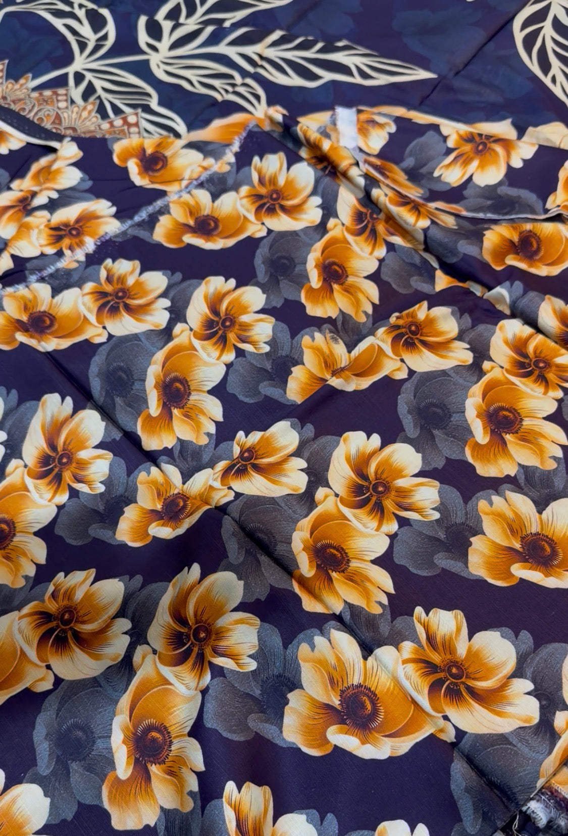 3pcs Lilen Stone Print Alkaram Blue yellow