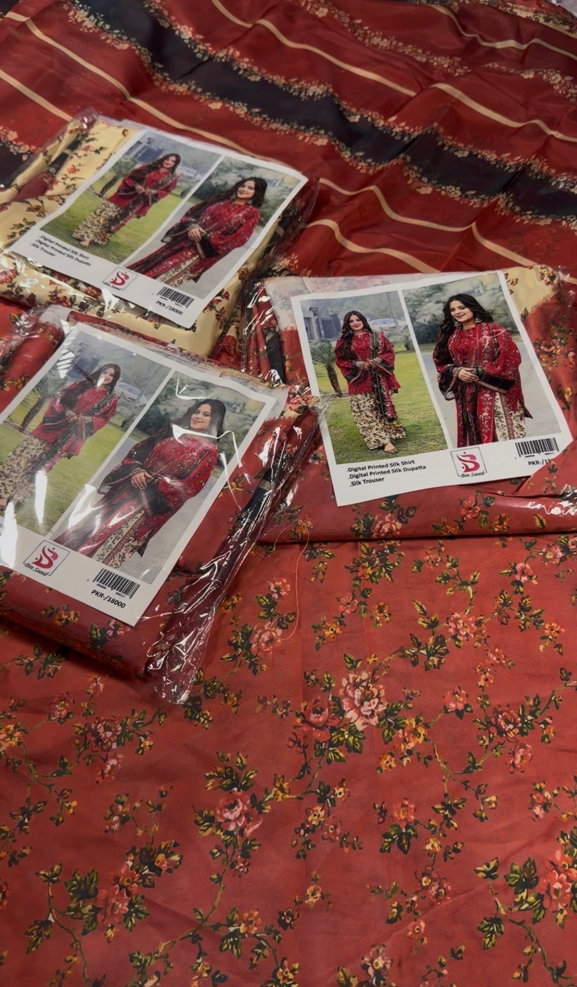 3pcs Binsaeed Uswa Zia Silk Print
