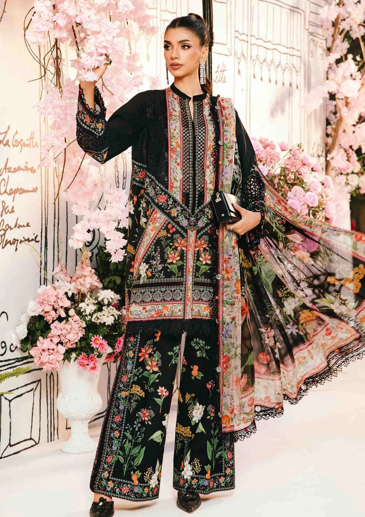 3pcs Black Maria B multi lawn