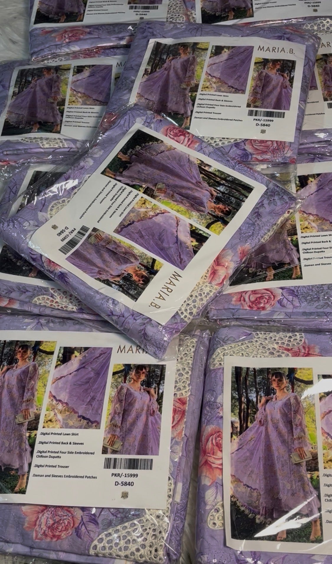 3pcs Butterfly Purple Emb lawn