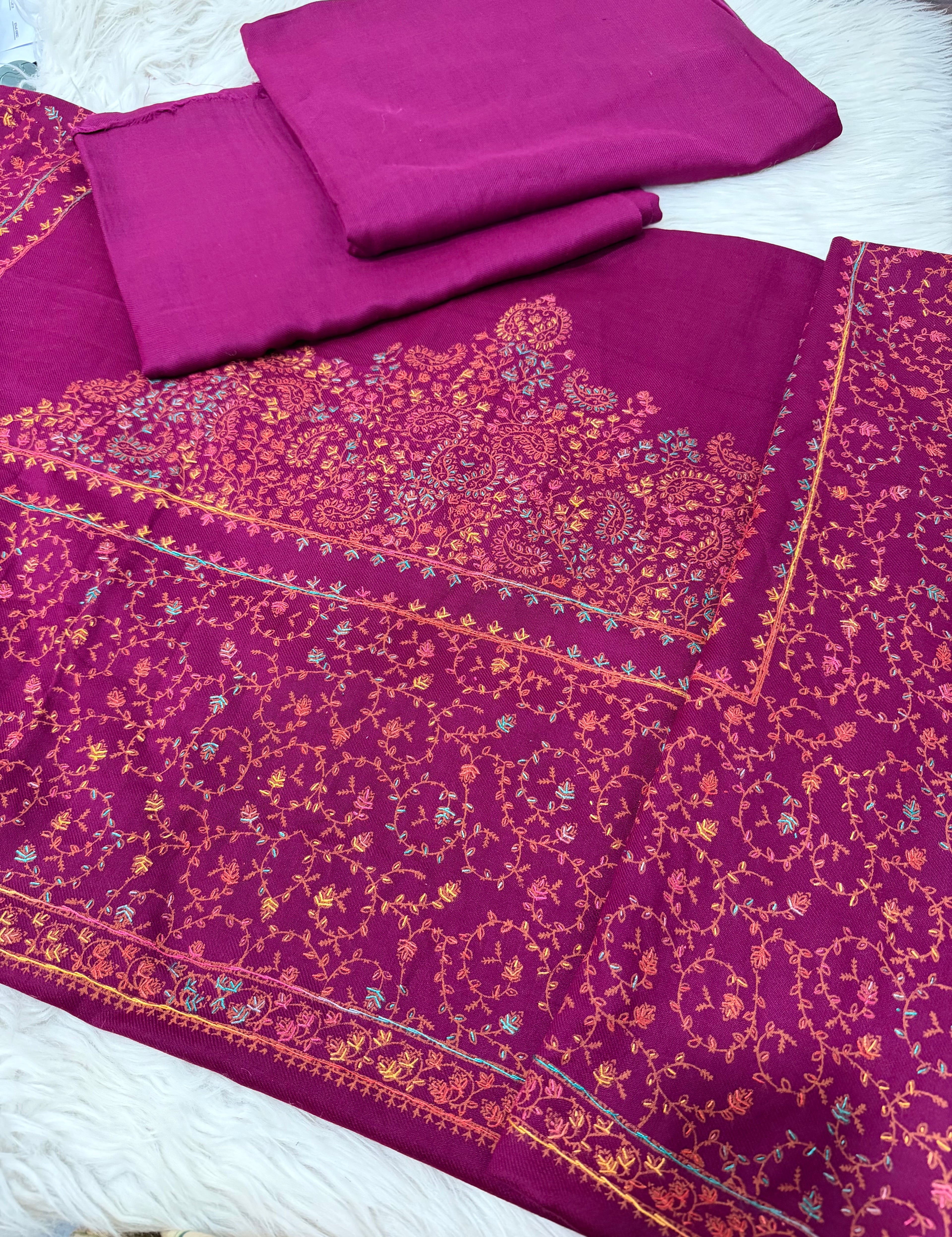 3pcs Kacha Tanka Wool Embroidered Winter