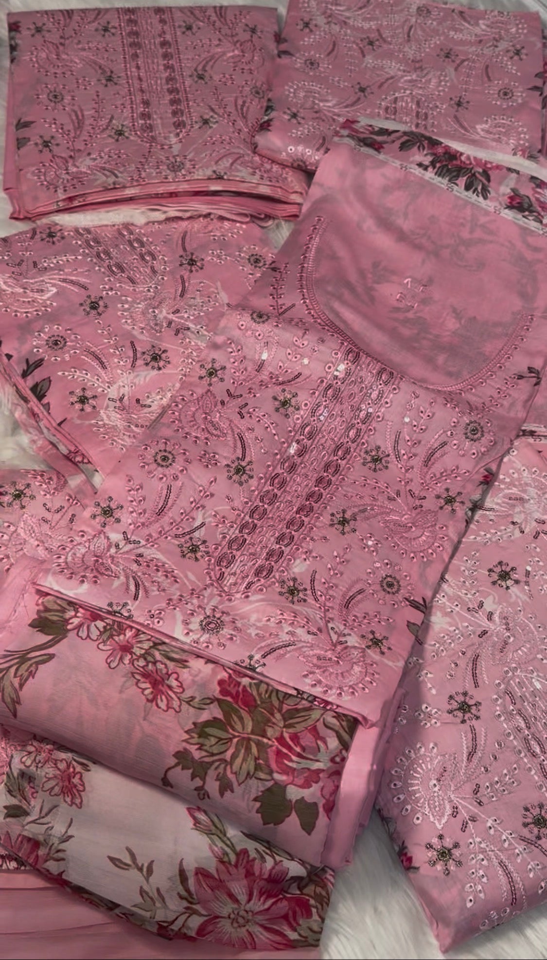 3pcs Tea Pink lawn A-05