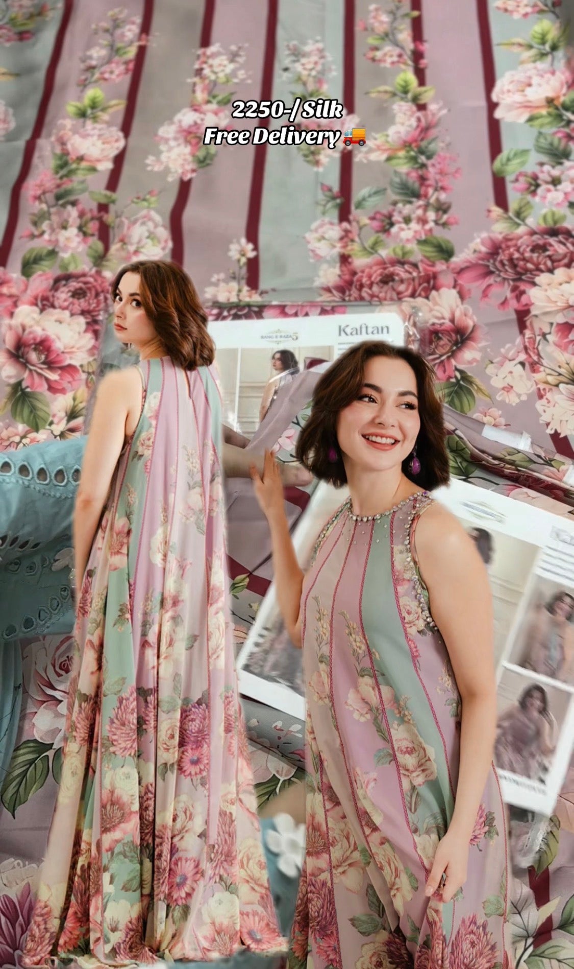 2pcs Lulusar Hania amir print silk