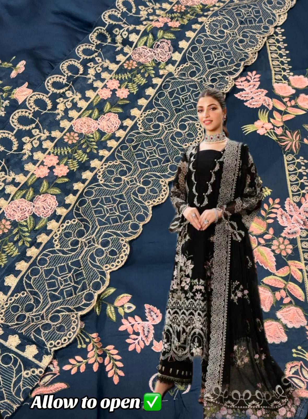 3pcs khaf zinc lawn with soft Khaddi net dupata