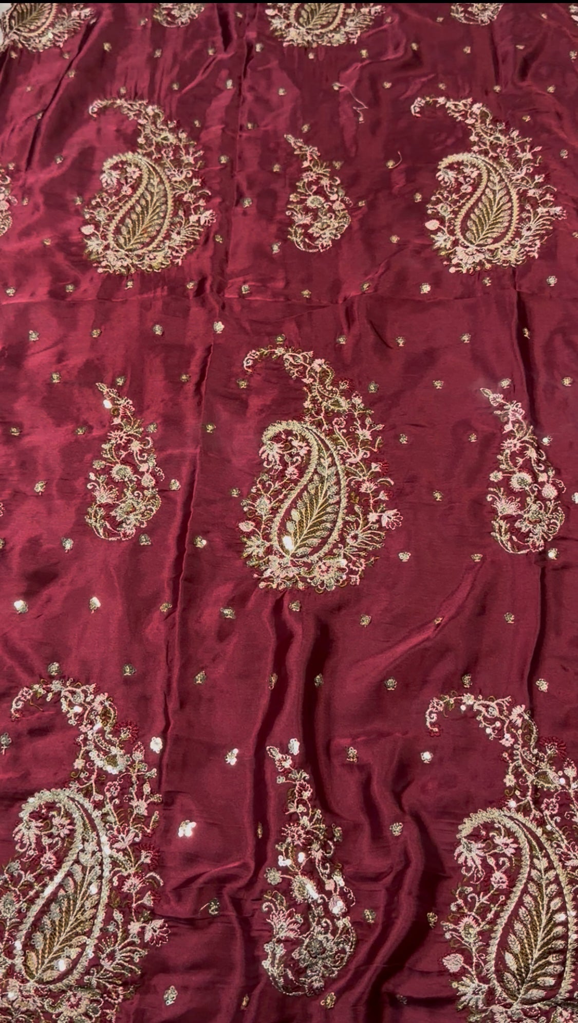 2pcs Silk Keri Mehroon Ethnic